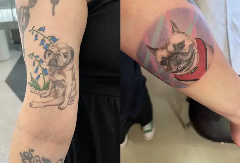 Mabel and Marshall memorial tattoos