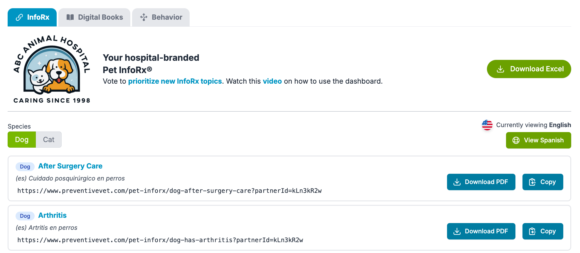 Vet Subscription Dashboard - InfoRx